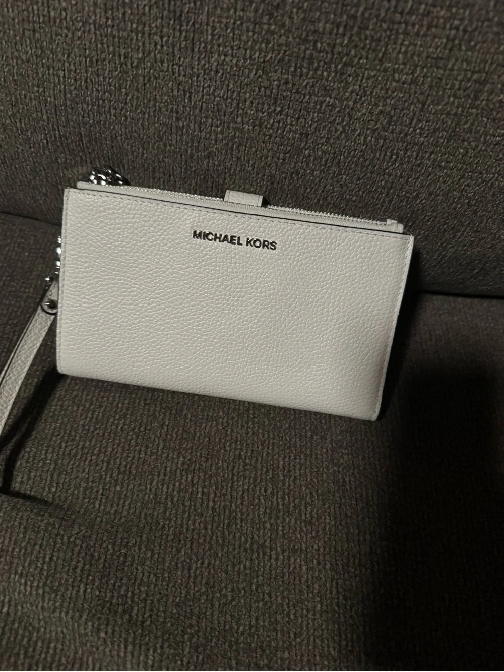 Michael Kors Ivory Pebbled Leather Shoulder Hobo with Wristlet